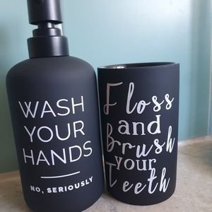 Soap dispenser and tumbler